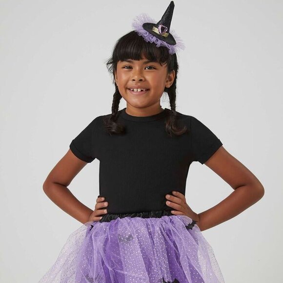 Cute & Colorful Girls Witch Skirt & Hat Kids Dress up Fashion Costume Set - Picture 1 of 7